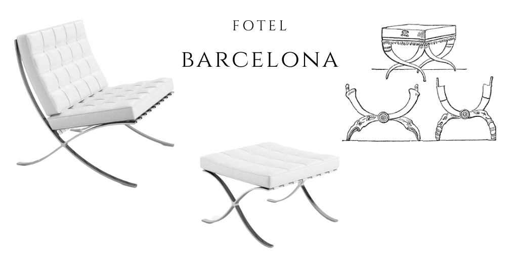 krzesło kurulne fotel barcelona podnóżek fotel władców królewski