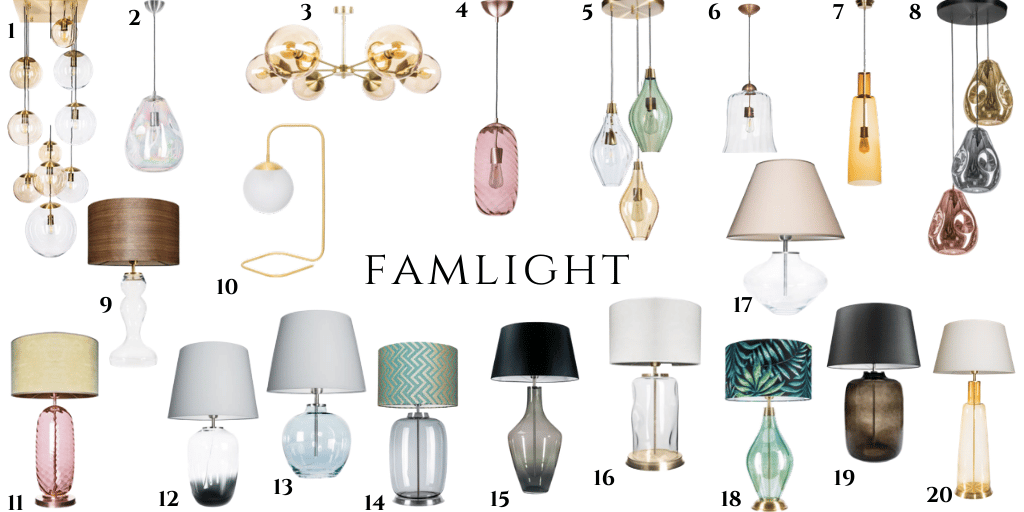 famlight polska marka lamp oświetlenie szklane dmuchane eleganckie kolorowe polskie marki dodatków do wnętrz