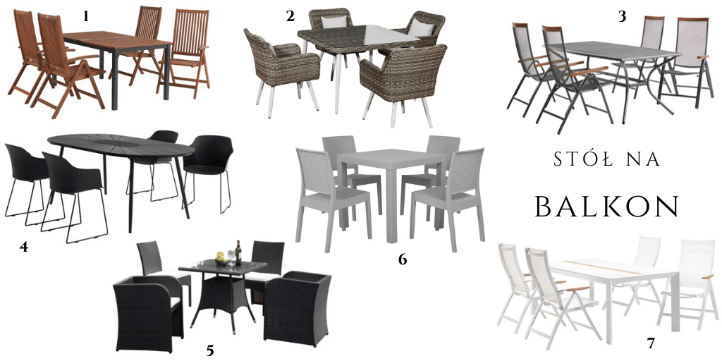 czteroosobowy stół z krzesłami na taras balkon ogród gdzie kupić wygodne meble zewnętrzne białe
