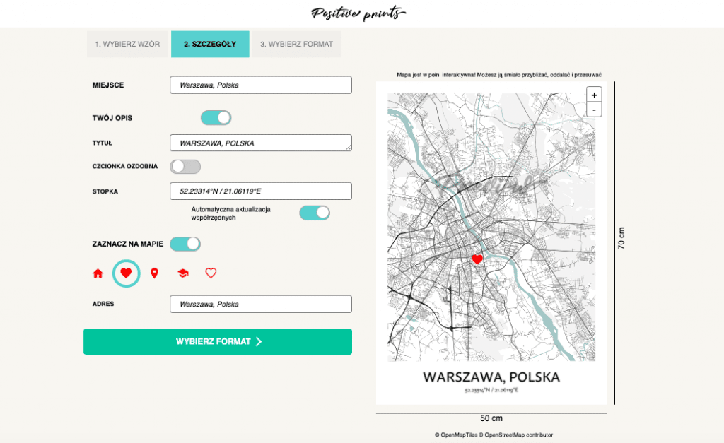 plakat mapa miasta positive prints personalizowany plakat z miejscem na świecie 