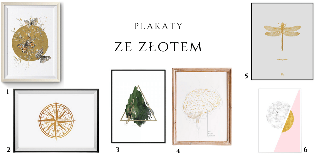 plakat ze złotym nadrukiem minimalistyczny polskie marki pakamera 