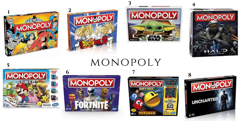 monopoly kolekcjonerskie edycje filmowe z postaciami z gier 