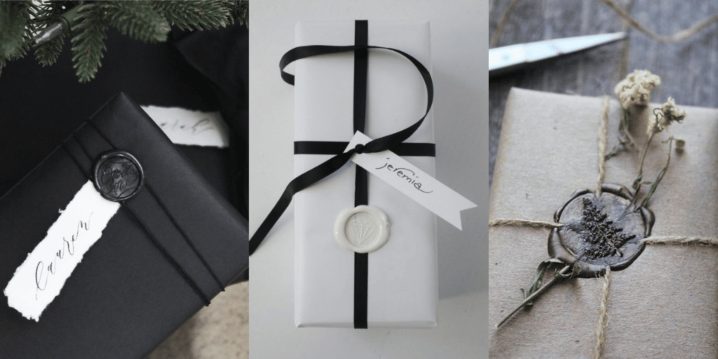 prezenty z pieczęcią z laku na opakowaniu jak ozdobić elegancko prezenty dla klientów 