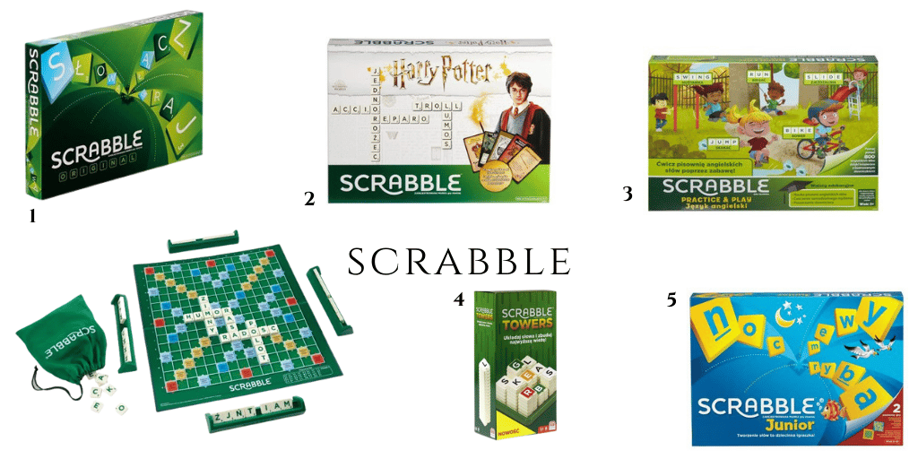 scrabble gra logiczna rozwijająca z tworzeniem wyrazów z dziećmi