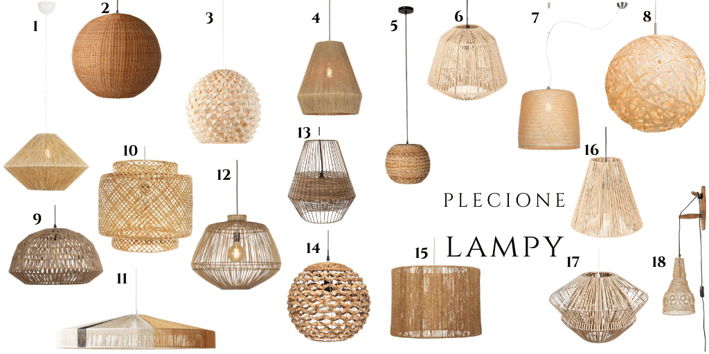 lampy w stylu boho rattanowe bambusowe z wikliny 