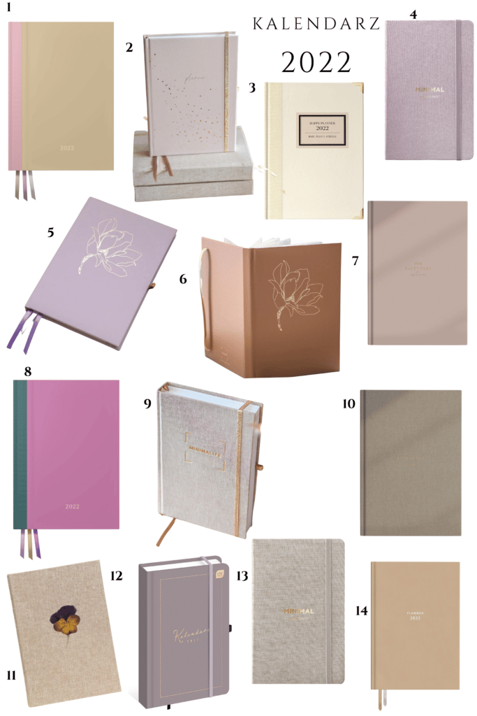 kalendarz 2022 książkowy z gumką jasny kremowy beżowy różowy dobry gdzie kupić pani swojego czasu minimalife momonde 