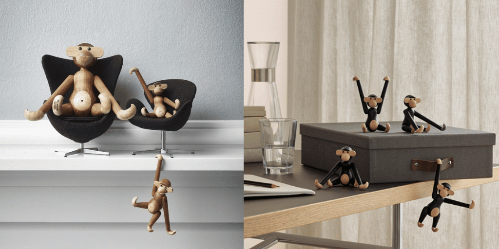 drewniana małpka jako symbol Danii duński design 