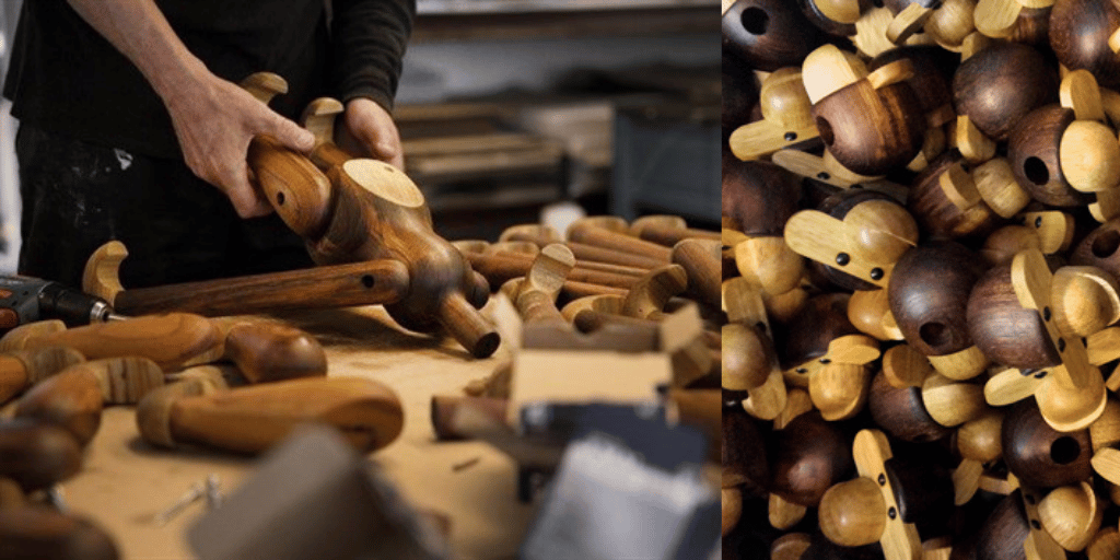 jak powstają drewniane zabawki Kay Bojesen małpka 