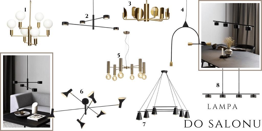minimalistyczna lampa do nowoczesnego salonu jaką wybrać co kupić żyrandol nowoczesny czarny złoty Deco Skład 