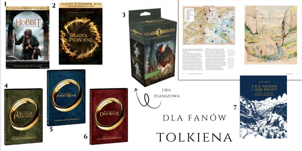 Prezent dla mężczyzny prezentownik 2022 dla fanów Tolkienka władca pierścieni hobbit książka film dvd gra planszowa 