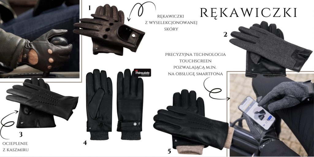 napo gloves rękawiczki ze skóry dla mężczyzny w których można obsługiwać telefon prezentownik 2022 co kupić facetowi na święta dla nazeczonego meza kolegi 